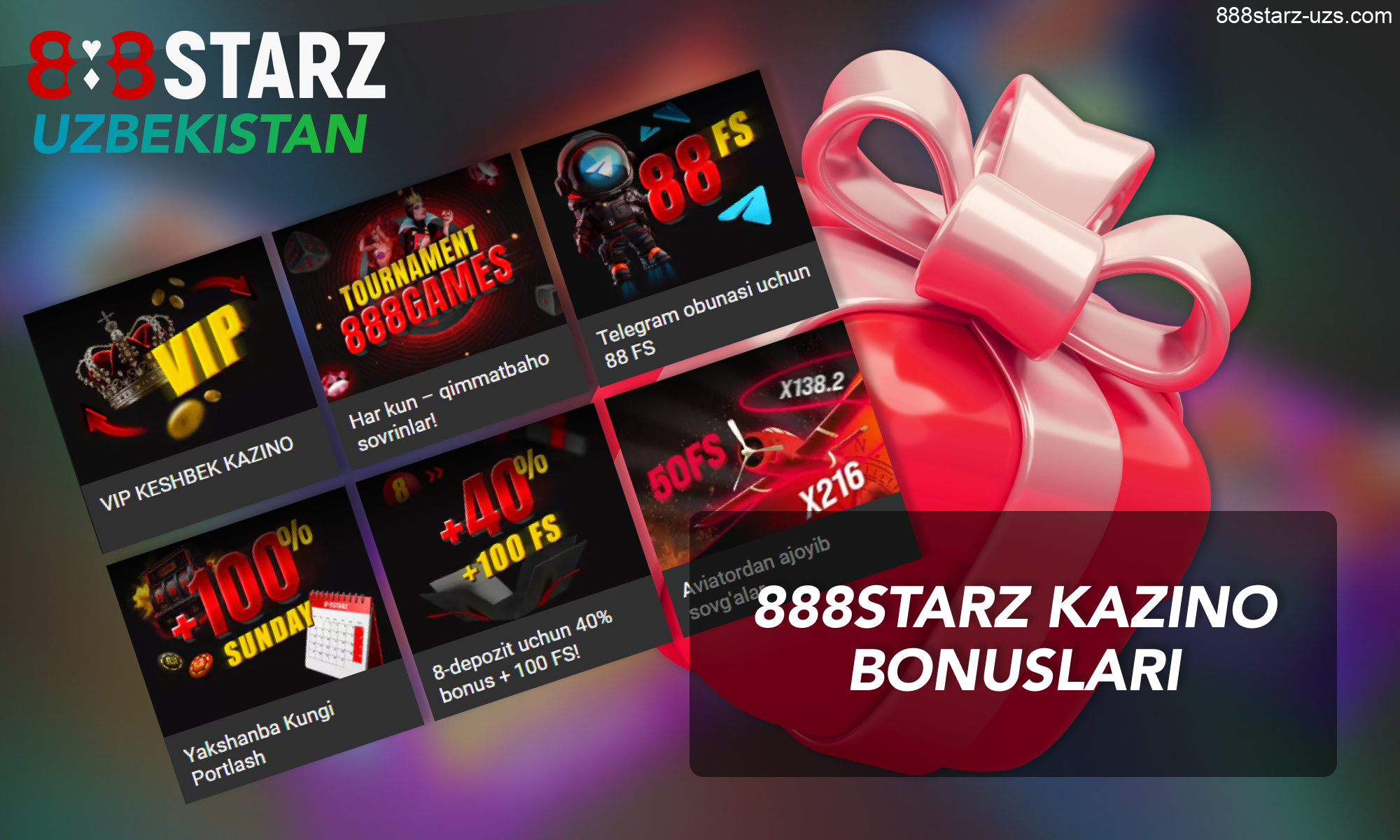 888Starz veb-saytida oʻzbeklar uchun kazino bonuslari