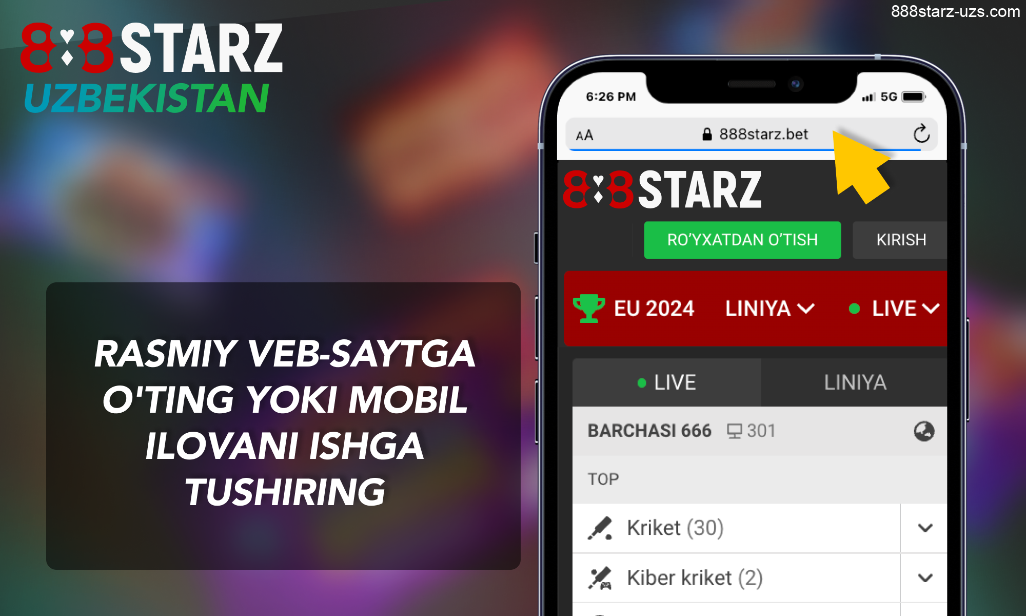 888Starz Oʻzbekiston veb-saytiga tashrif buyuring