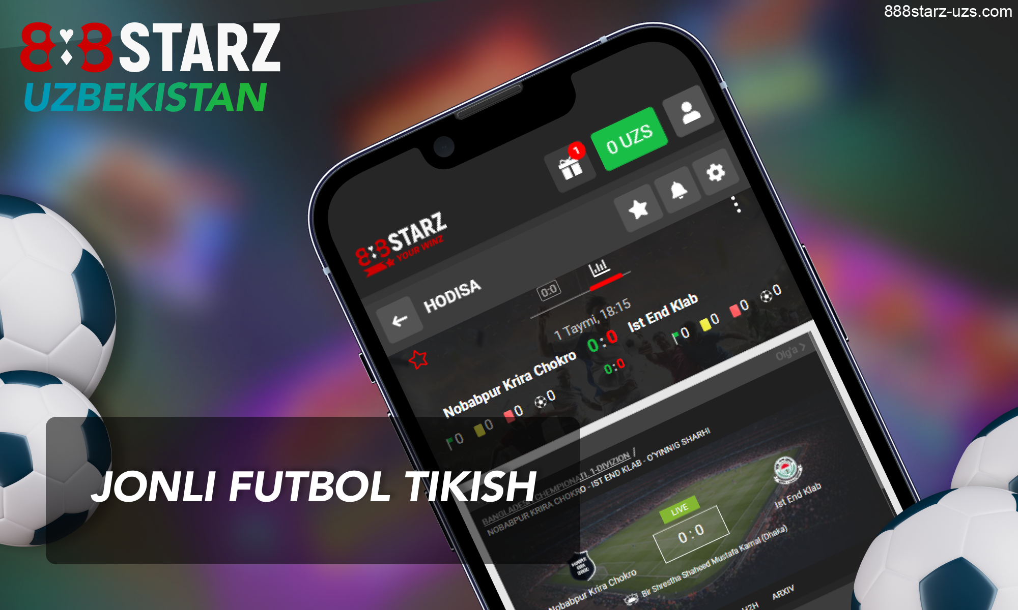 888starz saytida oʻzbeklar uchun jonli futbol tikish